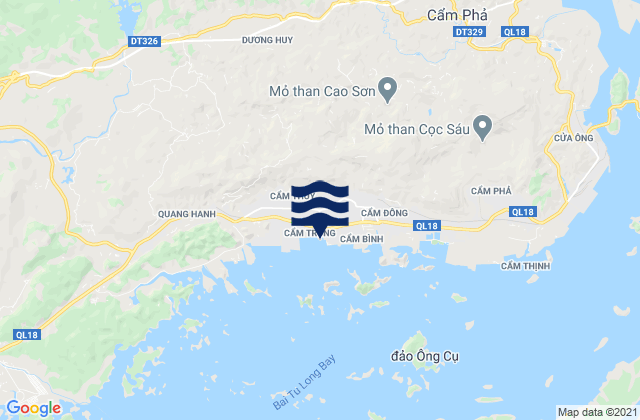 Mapa da tábua de marés em Cẩm Phả, Vietnam