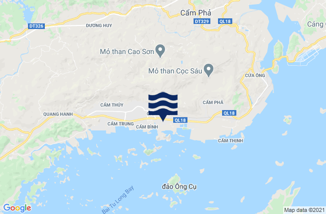 Mapa da tábua de marés em Cẩm Phả Mines, Vietnam
