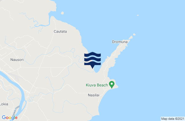 Mapa da tábua de marés em Daku, Fiji