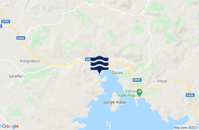 Mapa da tábua de marés em Dalaman, Turkey