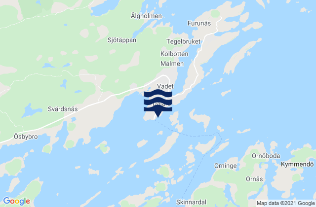 Mapa da tábua de marés em Dalarö, Sweden
