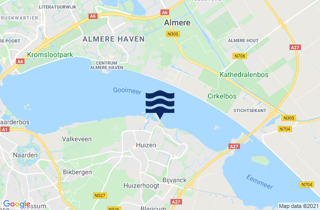 Mapa da tábua de marés em Dalbosc'h, Netherlands