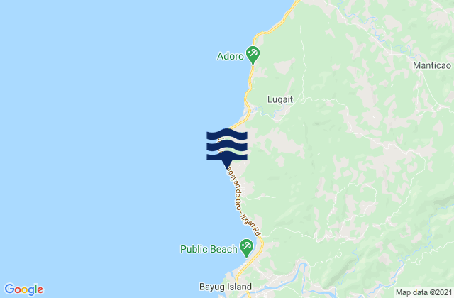 Mapa da tábua de marés em Dalipuga, Philippines