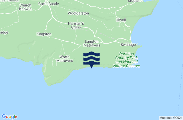 Mapa da tábua de marés em Dancing Ledge Beach, United Kingdom