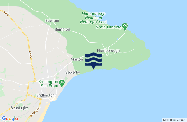 Mapa da tábua de marés em Danes Dyke Beach, United Kingdom