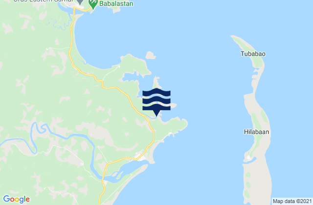 Mapa da tábua de marés em Dapdap, Philippines