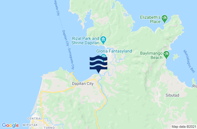 Mapa da tábua de marés em Dapitan City, Philippines