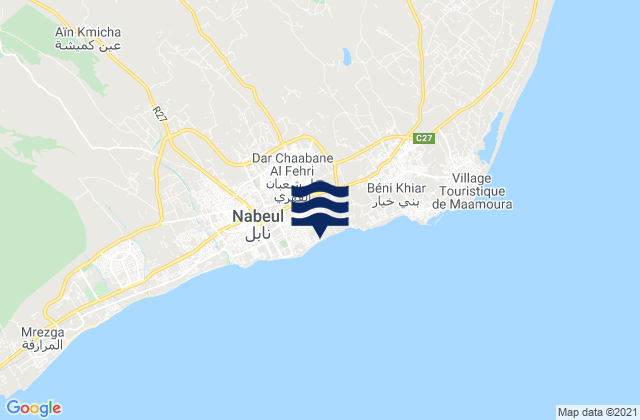 Mapa da tábua de marés em Dar Chabanne, Tunisia
