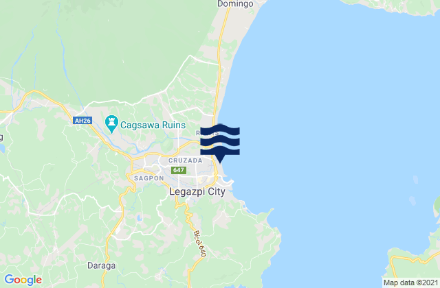Mapa da tábua de marés em Daraga, Philippines