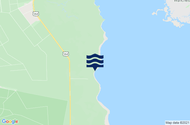 Mapa da tábua de marés em Dare County, United States