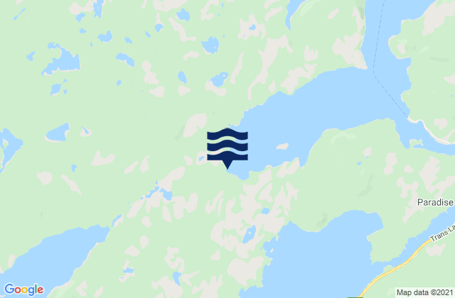 Mapa da tábua de marés em Dark Cove, Canada