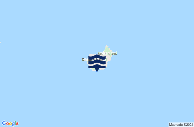 Mapa da tábua de marés em Darnley Island, Australia