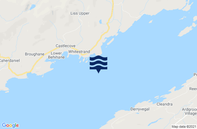 Mapa da tábua de marés em Darrynane Bay, Ireland