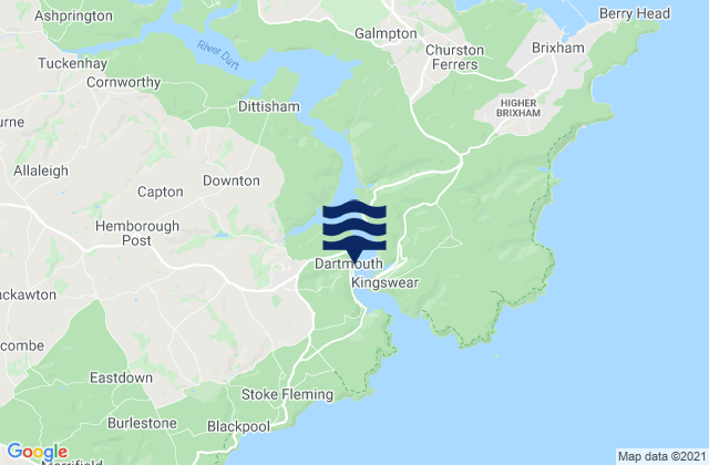 Mapa da tábua de marés em Dartmouth, United Kingdom