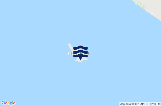 Mapa da tábua de marés em Dassen Island Lighthouse, South Africa