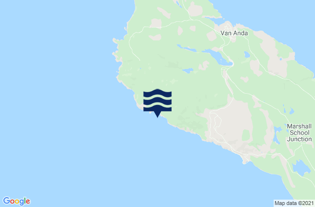 Mapa da tábua de marés em Davis Bay, Canada