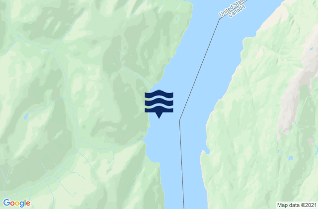 Mapa da tábua de marés em Davis River, United States