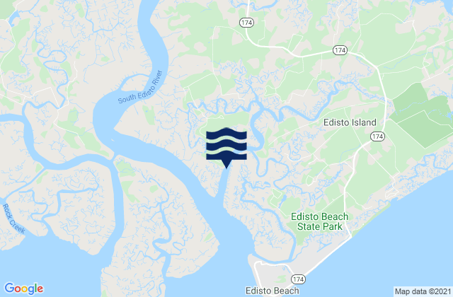 Mapa da tábua de marés em Dawho Bridge (Dawho River), United States
