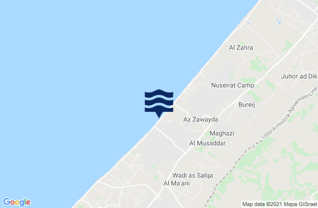 Mapa da tábua de marés em Dayr al Balaḩ, Palestinian Territory