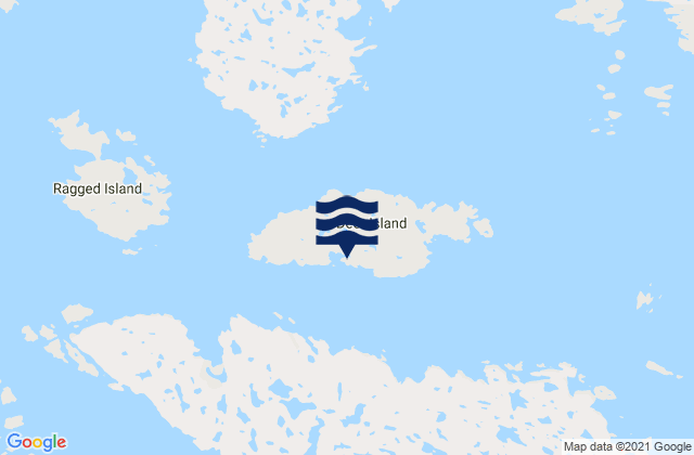 Mapa da tábua de marés em Deer Island, Canada