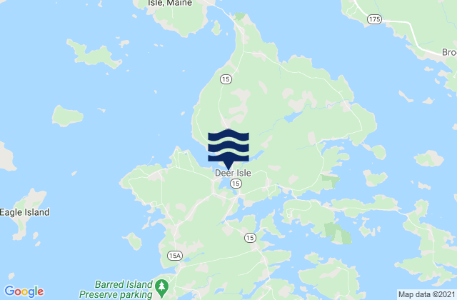Mapa da tábua de marés em Deer Isle, United States