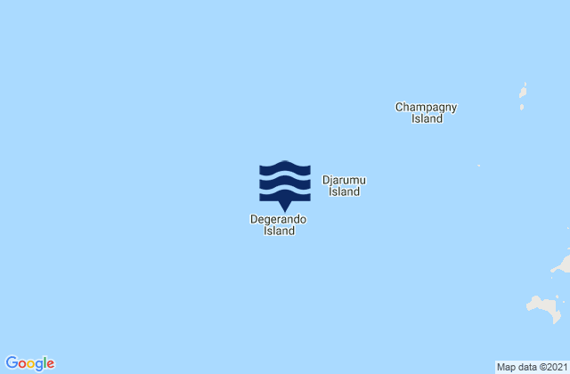 Mapa da tábua de marés em Degerando Island, Australia