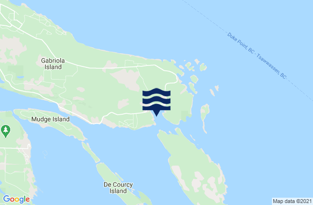 Mapa da tábua de marés em Degnen Bay, Canada
