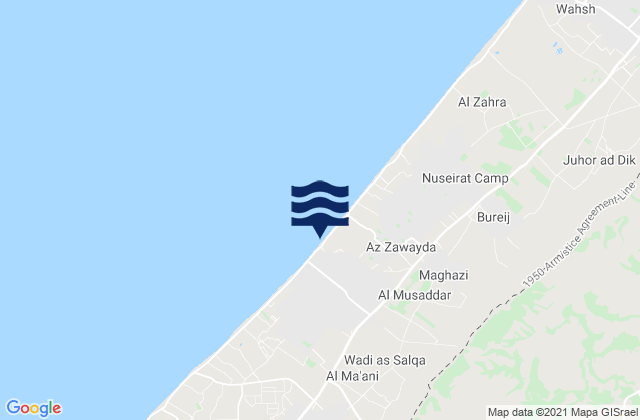 Mapa da tábua de marés em Deir Al Balah, Palestinian Territory
