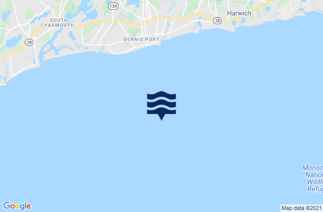 Mapa da tábua de marés em Dennis Port 2.2 miles south of, United States