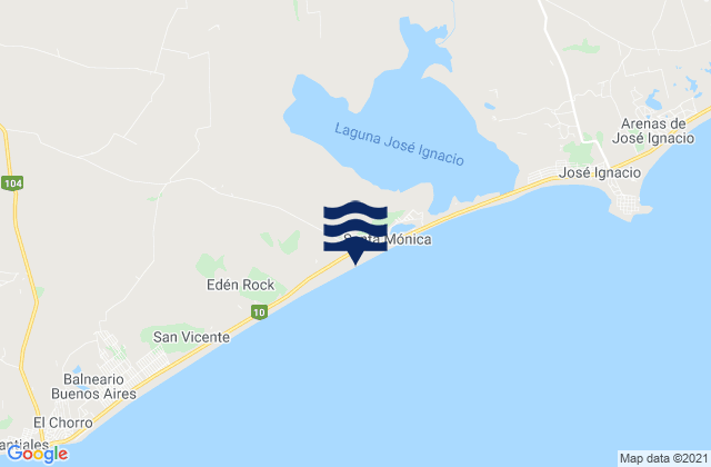 Mapa da tábua de marés em Departamento de Maldonado, Uruguay