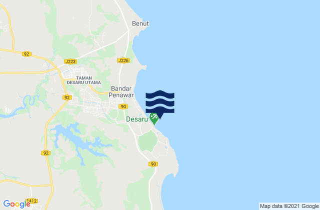 Mapa da tábua de marés em Desaru, Malaysia