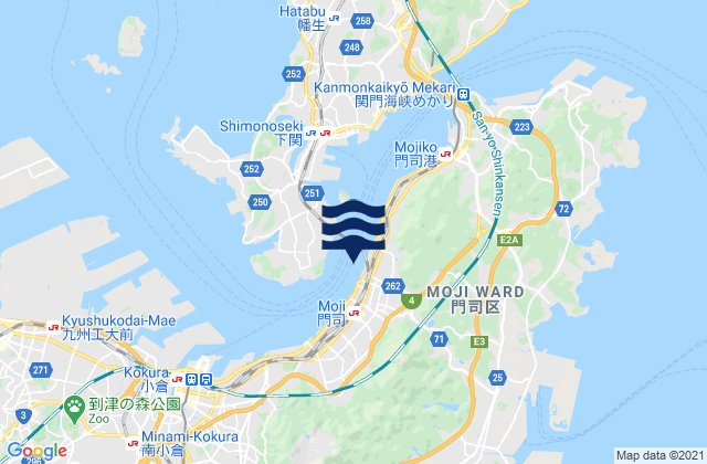 Mapa da tábua de marés em Desimatu, Japan