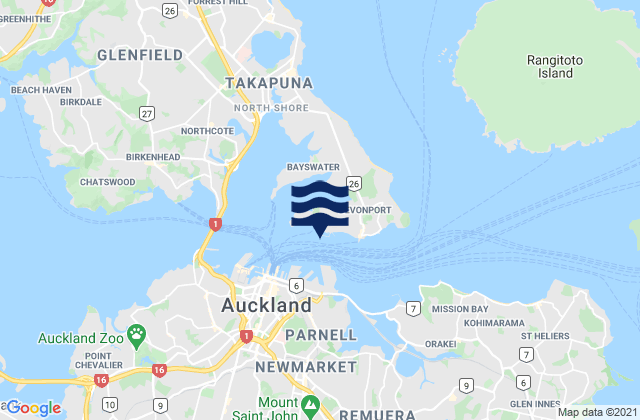 Mapa da tábua de marés em Devonport Naval Base, New Zealand
