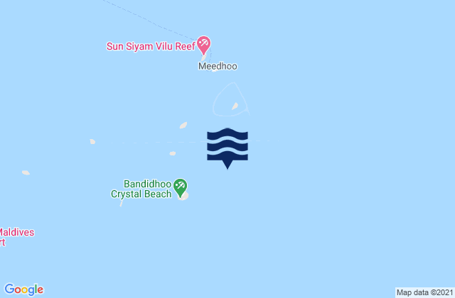 Mapa da tábua de marés em Dhaalu Atholhu, Maldives