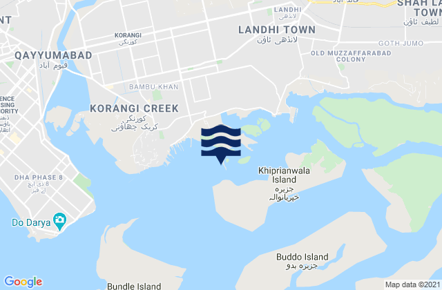 Mapa da tábua de marés em Dhari Island, Pakistan