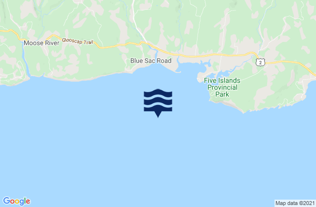 Mapa da tábua de marés em Diamond Island, Canada