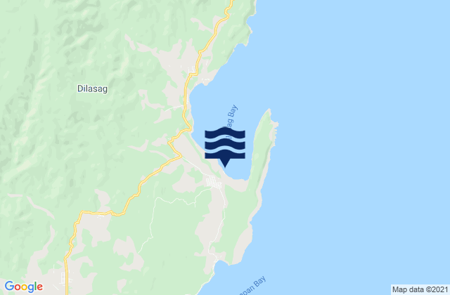 Mapa da tábua de marés em Diapitan Bay, Philippines