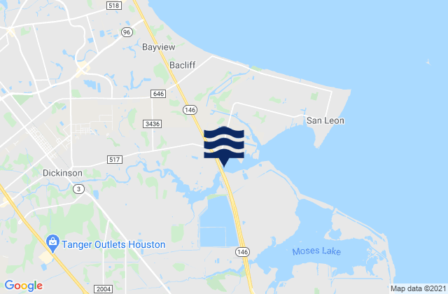 Mapa da tábua de marés em Dickinson, United States