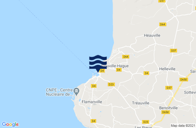 Mapa da tábua de marés em Dielette Harbour, France