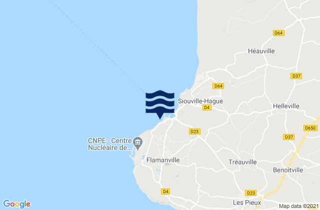 Mapa da tábua de marés em Dielette Shore Break, France