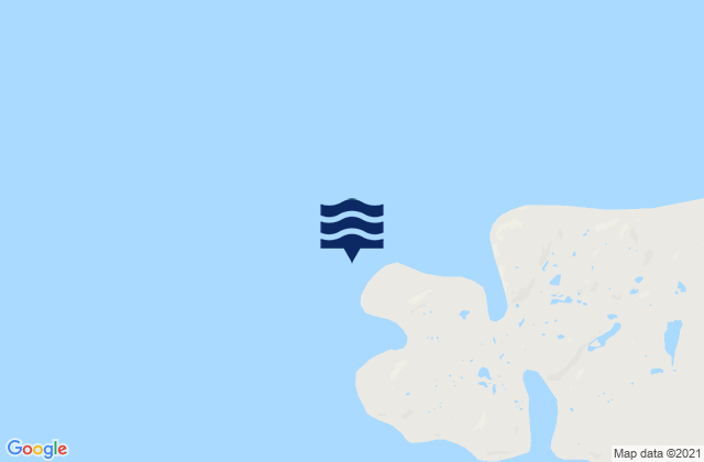 Mapa da tábua de marés em Digges Islet, Canada