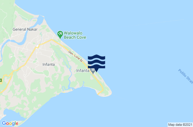 Mapa da tábua de marés em Dinahican, Philippines