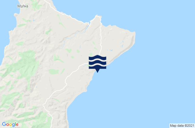Mapa da tábua de marés em Diners Beach, New Zealand