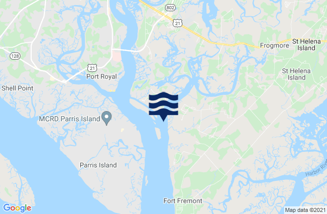 Mapa da tábua de marés em Distant Island (Cowen Creek), United States