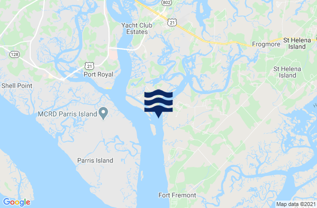 Mapa da tábua de marés em Distant Island Cowen Creek, United States