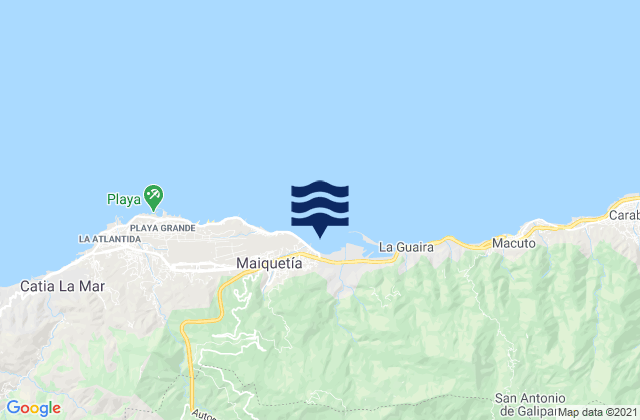Mapa da tábua de marés em Distrito Capital, Venezuela