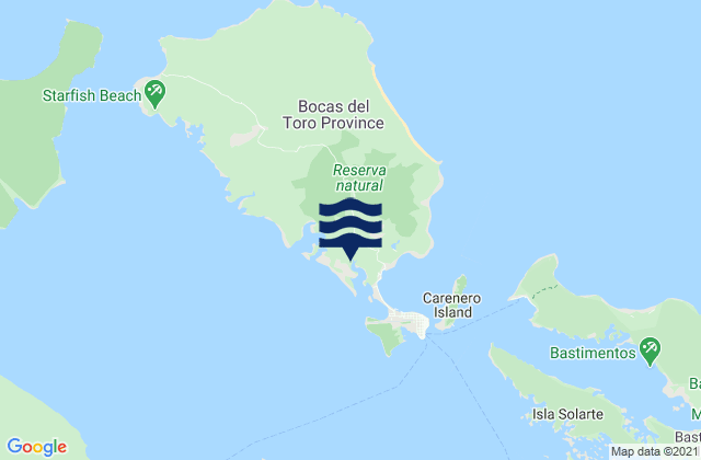Mapa da tábua de marés em Distrito de Bocas del Toro, Panama