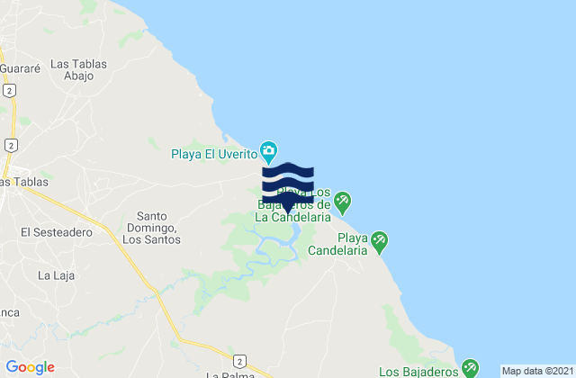 Mapa da tábua de marés em Distrito de Las Tablas, Panama