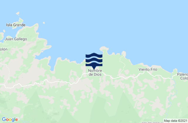 Mapa da tábua de marés em Distrito de Panamá, Panama