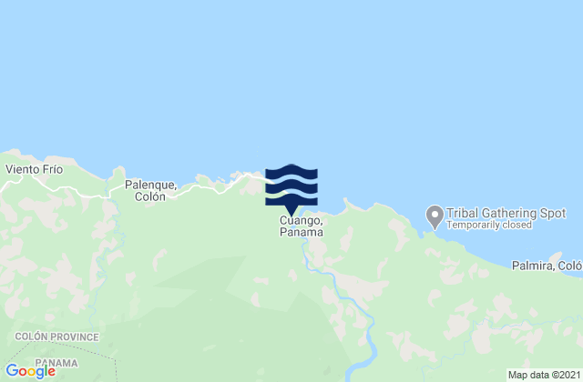 Mapa da tábua de marés em Distrito de Santa Isabel, Panama